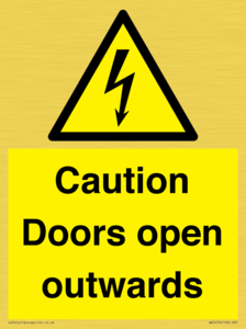 Caution Doors open outwards